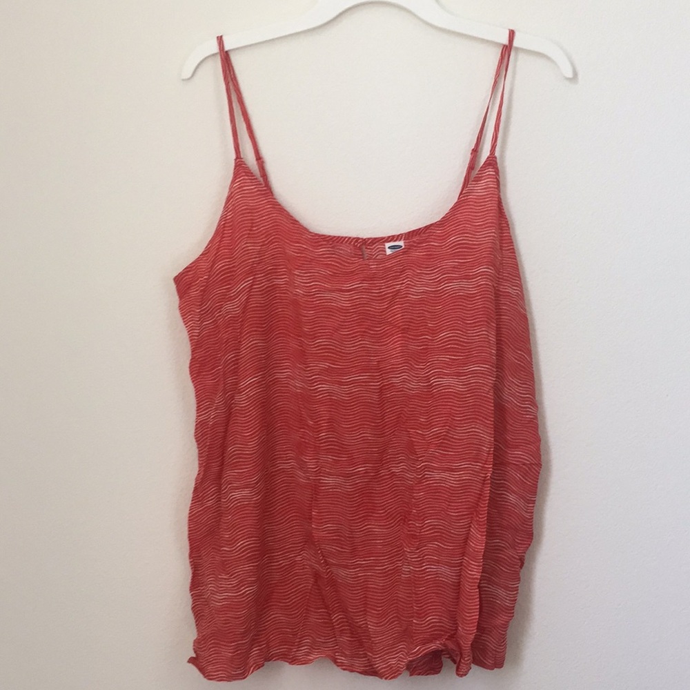 Coral & Cream Flow-y Open Back Old Navy Tank